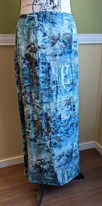 Vintage Natalie and me a div rousso apparel group silk wrap maxi skirt